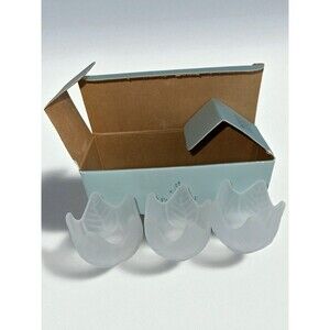 PartyLite Frosted Lotus Blossom Votive Candle Holders Set of 3 Retired